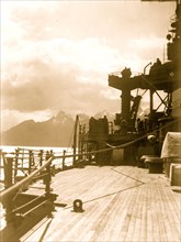 The Battleship Utah in the Straits of Magellan