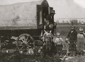 The prairie-wagon home of a family of itinerant beet workers 1915