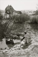 To Sinai via the desert. Bitter spring in Wady Taiybeh. 1910
