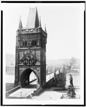 Prague. Tower at end of Karl's Brucke 1880