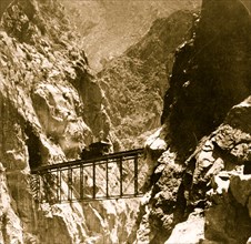 In the heart of the mighty Andes--Oroya Ry. bridge in the sublime Infurnillo gorge, Peru 1908