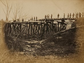 Trestle bridge across Bull Run, after the freshet of 1863 1863