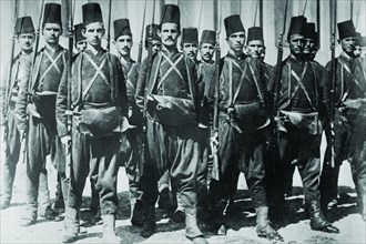 Turkish Infantry with Fez's & Rifles in Formation 1900