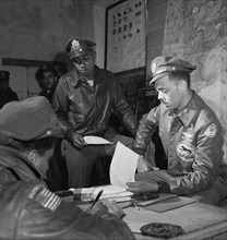 Tuskegee airmen Woodrow W. Crockett and Edward C. Gleed, Ramitelli, Italy, March 1945 1945