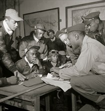 Several Tuskegee airmen at Ramitelli, Italy, March 1945 1945