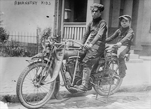 Two Children on a Motorcycle 1912