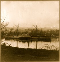 U.S. gunboat "Mendota" in James River, near Dutch Gap Canal; Petersburg, Virginia, campaign 1864