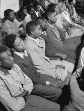 Union Point, Greene County, Georgia. Community sing in the Black church 1942