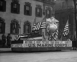 US Marine Corps Parade Float emphasizing recruitment 1922
