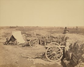 View from Confederate fort, east of Peachtree Street, looking east, Atlanta, Georgia 1864