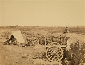 View from Confederate fort, east of Peachtree Street, looking east, Atlanta, Georgia 1864
