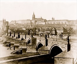 Prague. Old bridge over the Moldau 1870