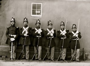 Washington, D.C. Six marines with fixed bayonets at the Navy Yard 1864