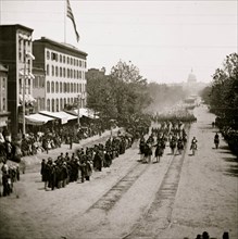 Washington, D.C. Units of 20th Army Corps, Army of Georgia, passing on Pennsylvania Avenue near the Treasury 1865