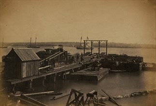 Wharf at Alexandria, Va., used by U.S. Military Railroad Department 1863
