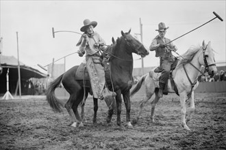 Wild West Polo Played by Cowboys on Horses at Coney Island