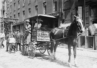 Horse Drawn Women's Suffrage Cart On its way to Boston