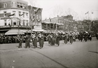 Woman's Band in a Suffrage Parade 1913