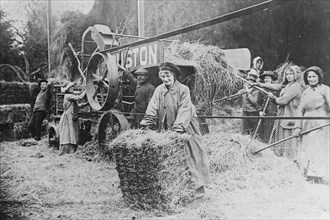 Women Baling Hay in England
