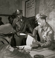 Tuskegee airmen Woodrow W. Crockett and Edward C. Gleed, Ramitelli, Italy, March 1945 1945