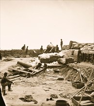 Yorktown, Va. Confederate fortifications reinforced with bales of cotton 1863