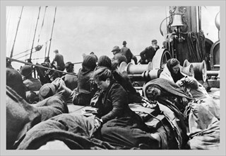 Immigrant Women Sitting on Steerage Deck 1893