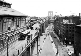 Brooklyn Bridge Approach from Manhattan 1899
