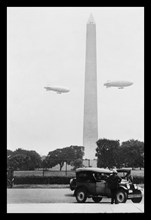 U.S. Army Blimps over the Washington Monument