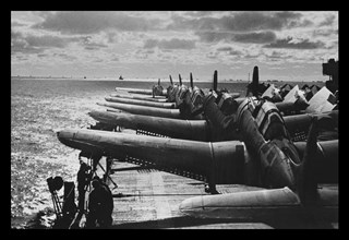 U.S. Navy Airplanes Packed on Deck 1942