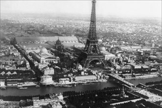 Eiffel Tower as viewed from a Balloon