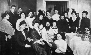 The dark on the eve of the Russian Revolution forces. Rasputin and his court of women. 1917
