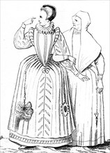 French vintage clothes Henri kingdom III XVI century King France gladness woman maid