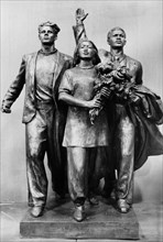 Youth of the world' a part of the sculptural composition, cast in bronze, 'the struggle for peace' produced in the studios of the academy of arts of the ussr under the guidance of people's artist of t...