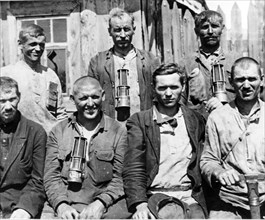 Group of miners from donbass, ussr, 1932.