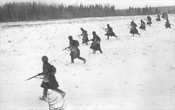 world war ll, the central front, january 1943: red army men attack the enemies center of resistance.