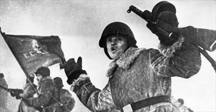 World war 2, 'for leningrad' by v, tarasevich, leningrad blockade, january 18, 1943.