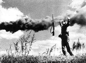 Nazi soldier shot at ukrainian front, 1943.