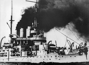 Battleship potemkin on which a revolutionary uprising took place june 14 - 24, 1905.