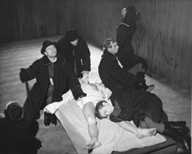 A performance of 'the constant prince' by julius slowacki by the polish laboratory theatre, directed by jerzy grotowski, theatre of thirteen rows, warsaw, poland, 1965.