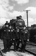 The four korotkov brothers who work at the novosibirsk locomotive depot, they come from a family of generations of railway men, vasili and nikolai were awarded the order of lenin, and vladimir and geo...