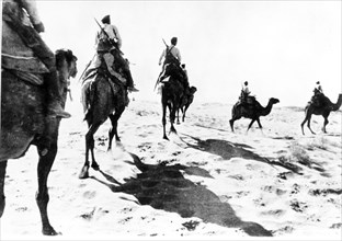 A cavalry camel corps in turkmenistan, 1930s, the red army cavalry in central asia used camels for desert reconnoitering.
