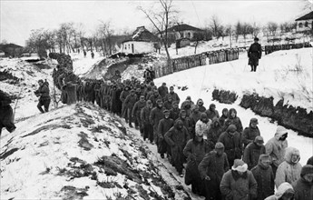 World war 2, 1st and 2nd ukrainian front, german pows taken during the korsun-shevchenkovsky offensive, january or february 1944.
