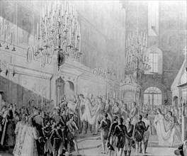 Coronation of tsar nicholas i (state russian museum, petersburg) .
