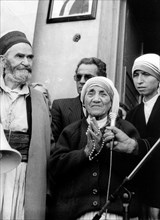 Albanian-born mother teresa at the opening of the muslim bectashian center in tirana, albania 1991.