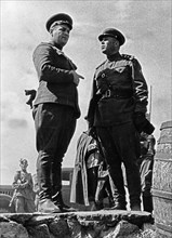 General ivan chernyakhovsky (left), commander of red army troops of the third belorussian front, world war 2.