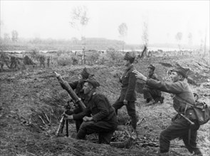 World war 2, soldiers of the fourth romanian army during an attack at debrecen, hungary, 1944.