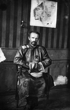 Baron roman feodorovich ungern-sternberg, white russian commander of anti-bolshevik forces in mongolia and lake baikal region, 1886-1921, captured in irkutsk and executed by the bolsheviks, the mad ba...