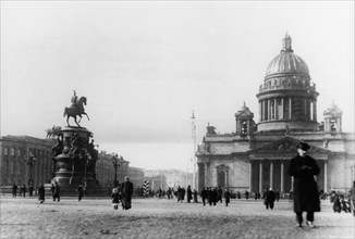 St, isaac square and st, isaac's cathedral, st, petersburg, russia, 1911-1914.