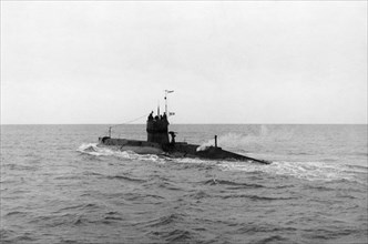 Black sea fleet, a submarine on the black sea during world war 2.