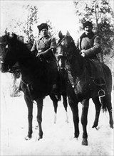 Soviet military commanders klement voroshilov (left) and semyon budonny (budenny) in 1919, they led the first cavalry army in the civil war period.